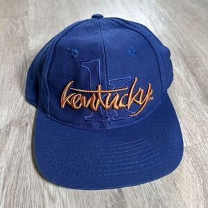 Vintage Kentucky Wildcats‎ Hat Snapback NCAA College The Game Script Blue Cap